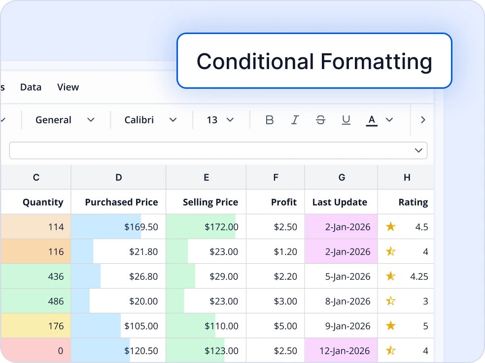 Conditional formatting.