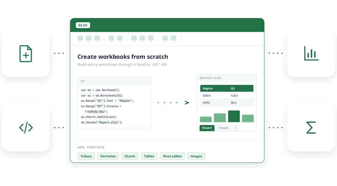 Create Excel docuemnt from scratch