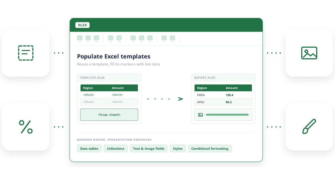 Populate Excel templates