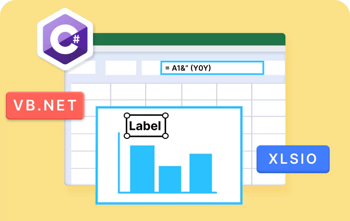 How to add an Excel chart data label with a formula in C# and VB.NET