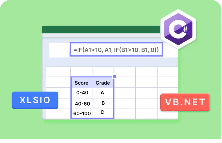 How to add nested IF function in Excel document using C#