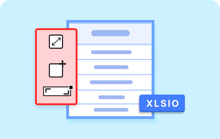 How to use size, position, fittocell arguments in template markers using XlsIO
