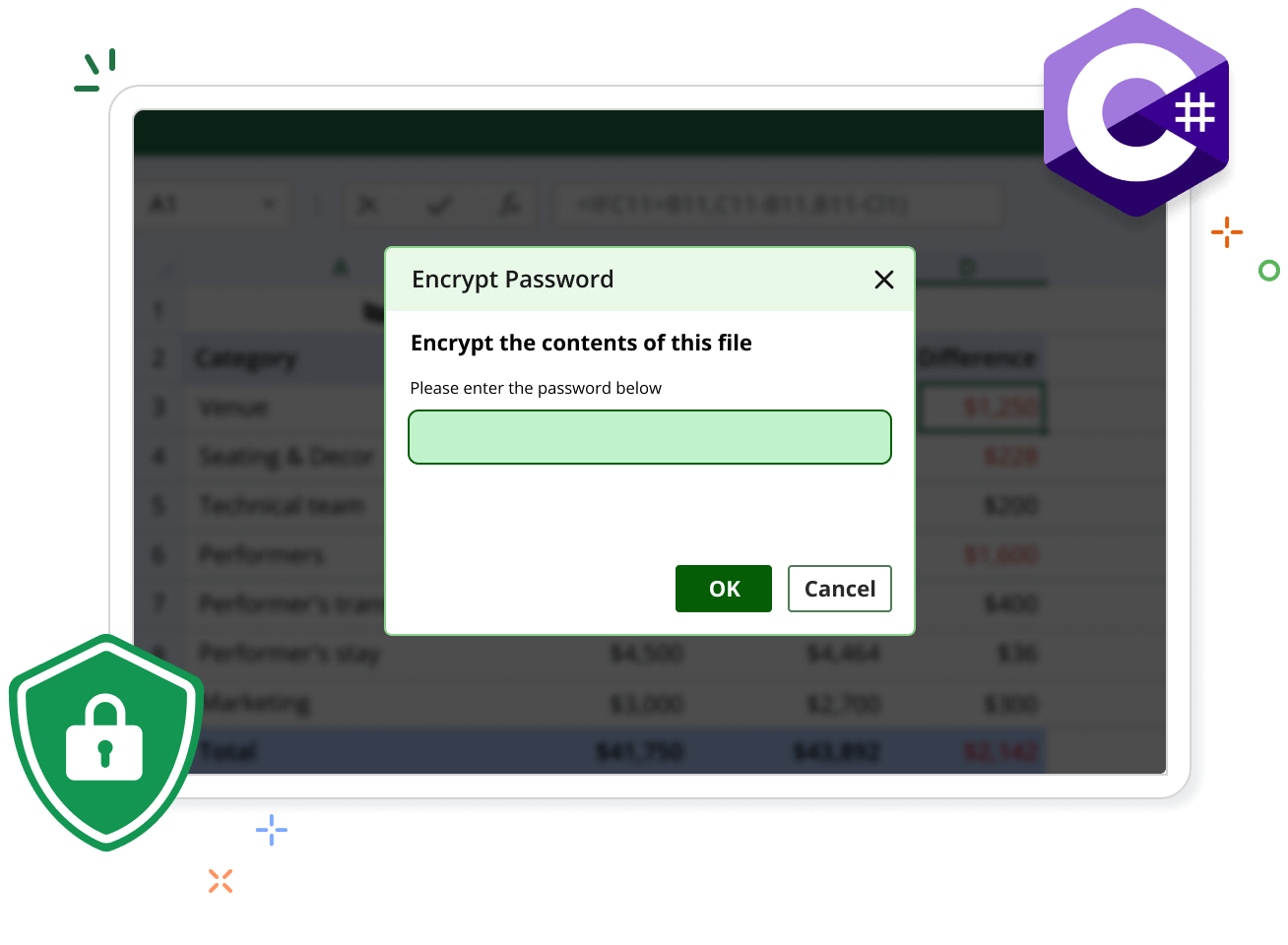 Security in .NET Excel.