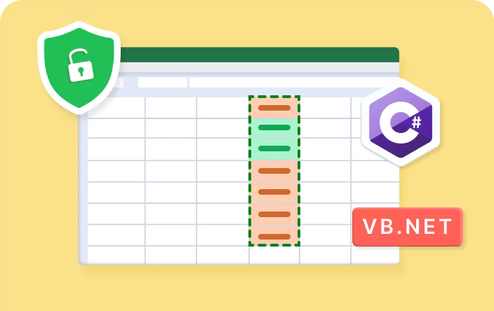 Unlock cells and protect the worksheet for formatting columns in C#, VB.NET