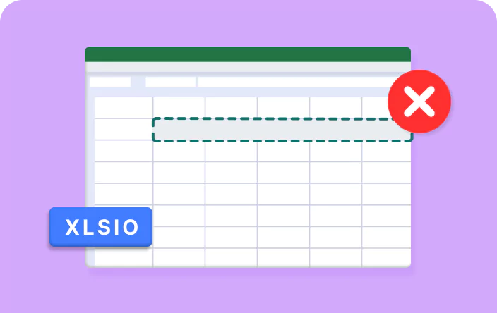 Delete Excel table rows without affecting other columns using XlsIO