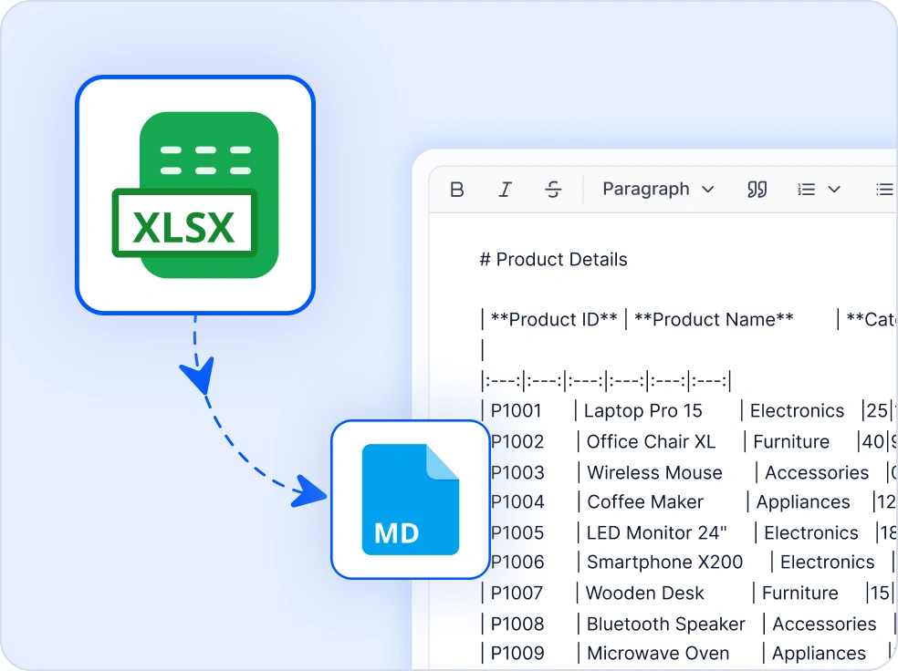 Excel to Markdown in .NET.