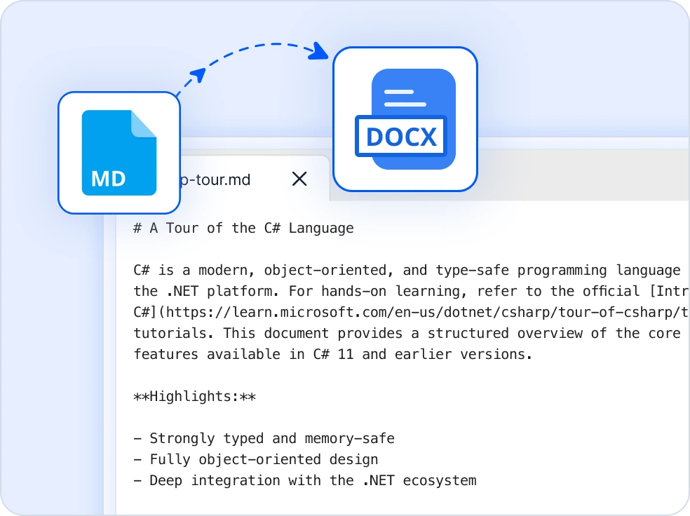 Markdown to Word in .NET.