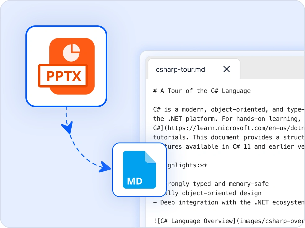 PowerPoint to Markdown in .NET.