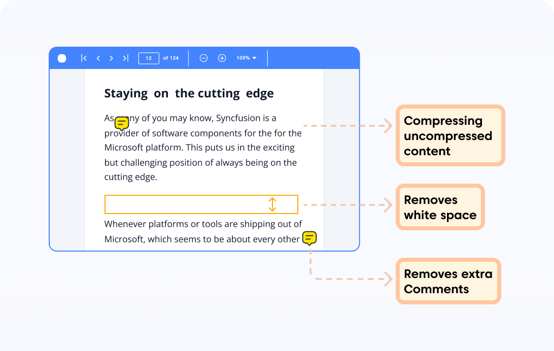 Optimize page content in .NET PDF.