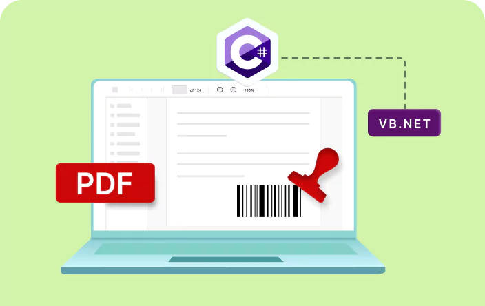 Create custom stamp with barcode appearance in a PDF document