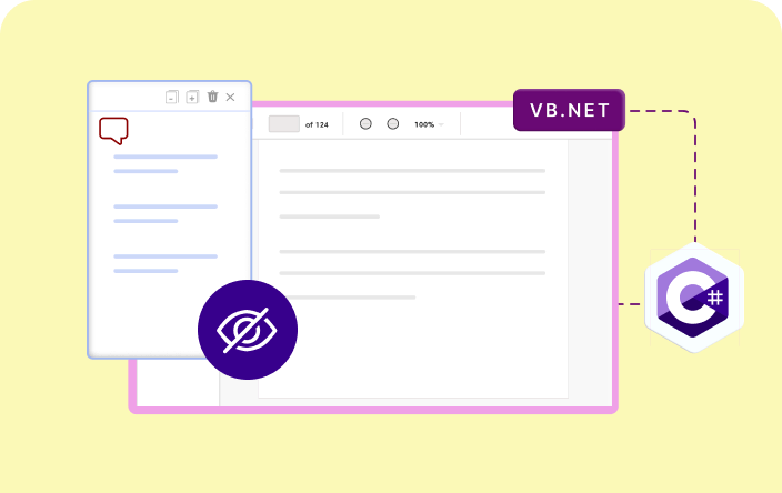Hide annotations from an existing PDF document