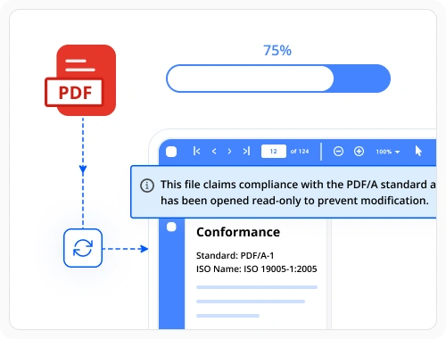 Track the progress of PDF to PDF/A conversion in .NET PDF.