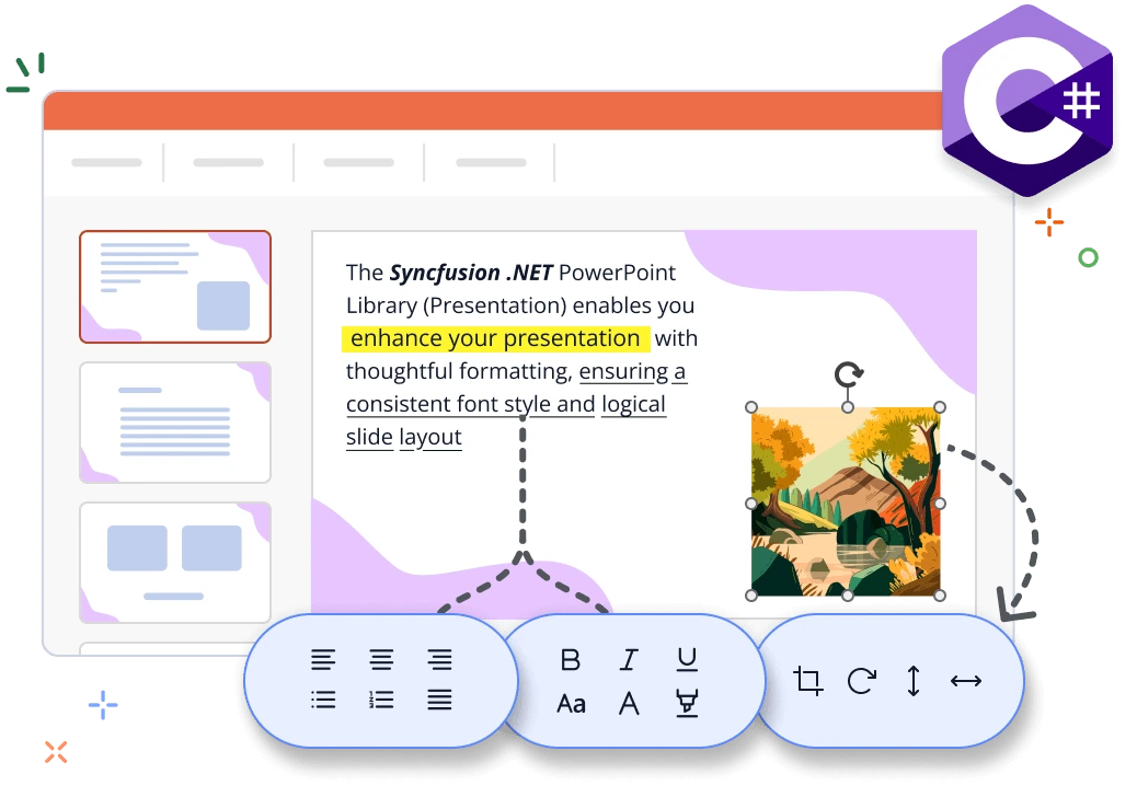 Format presentations in .NET PowerPoint.