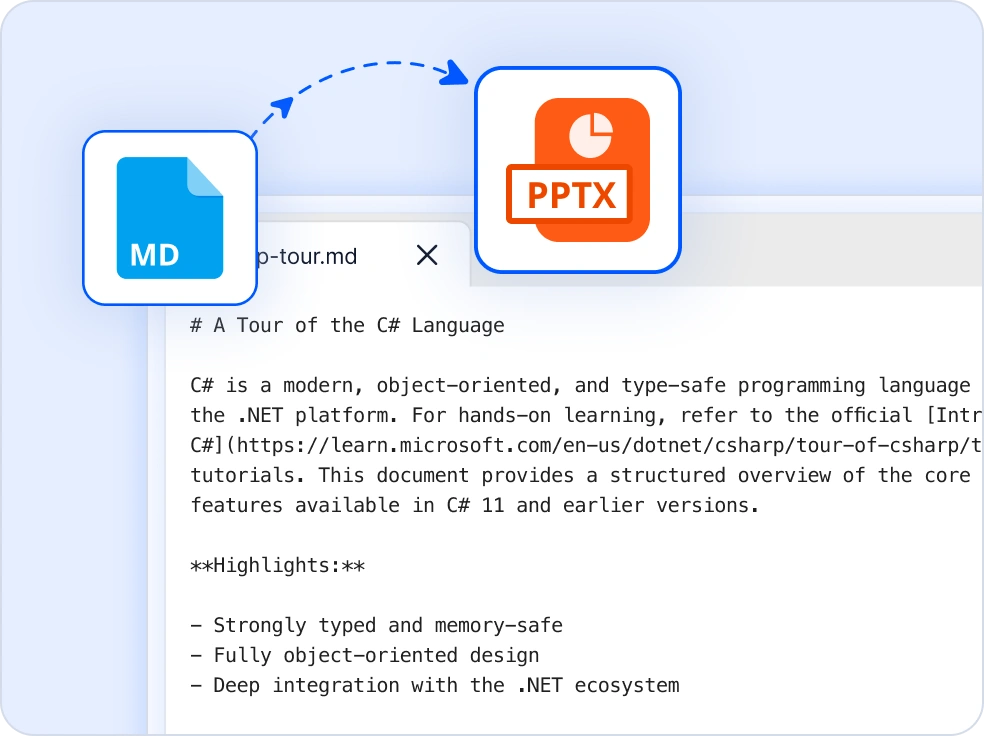Markdown to PowerPoint.