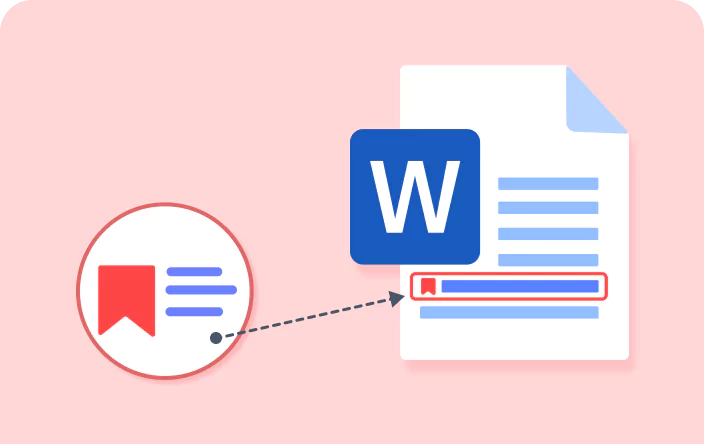 How to insert bookmark for specific text