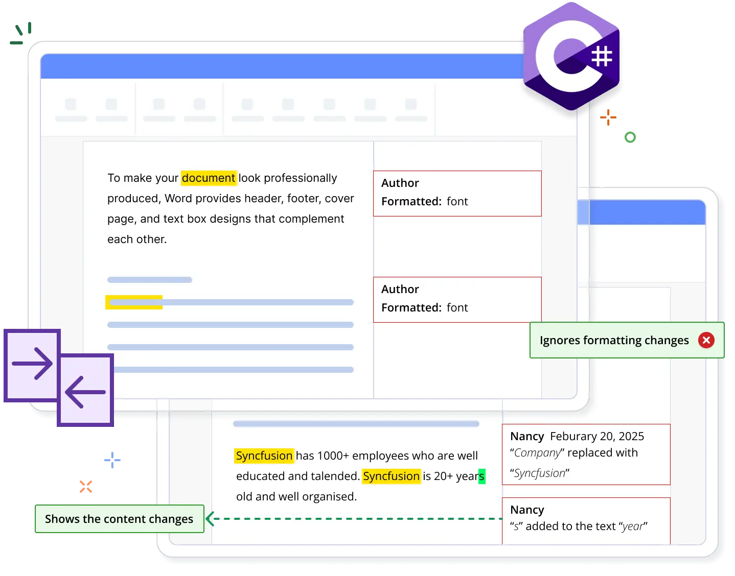 .NET Compare Word documents banner.