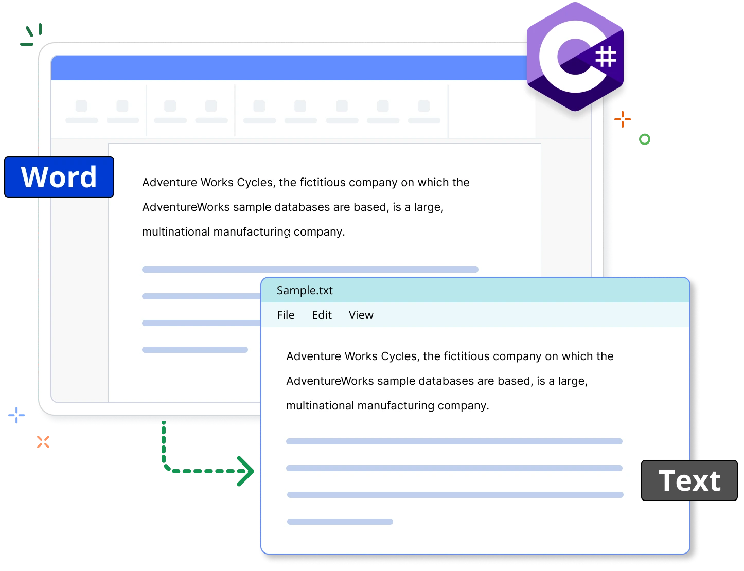 Convert Word to text and vice versa in .NET.
