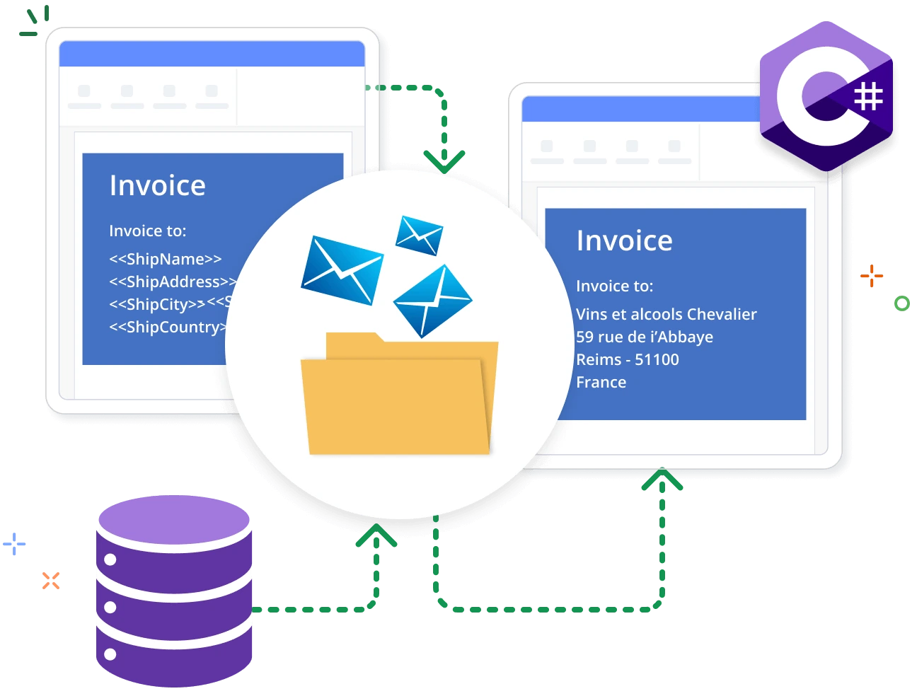 Mail merge in .NET Word.