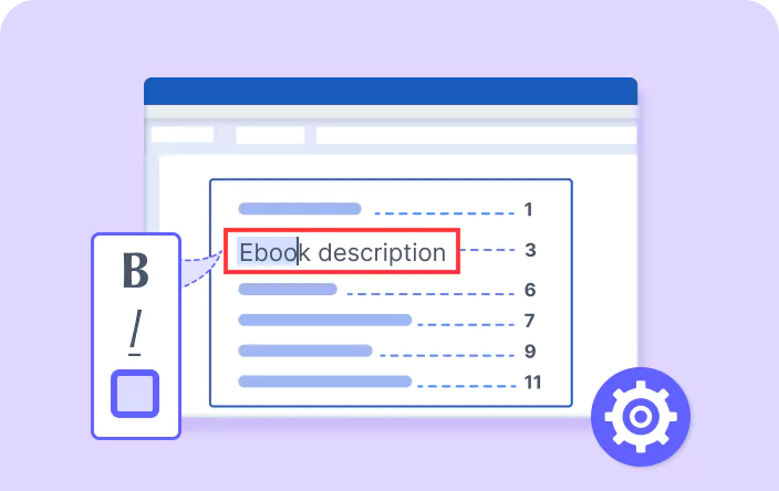 How to modify the text of TOC entries