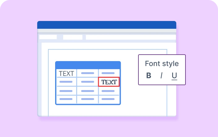 How to change the font of table content in Word document