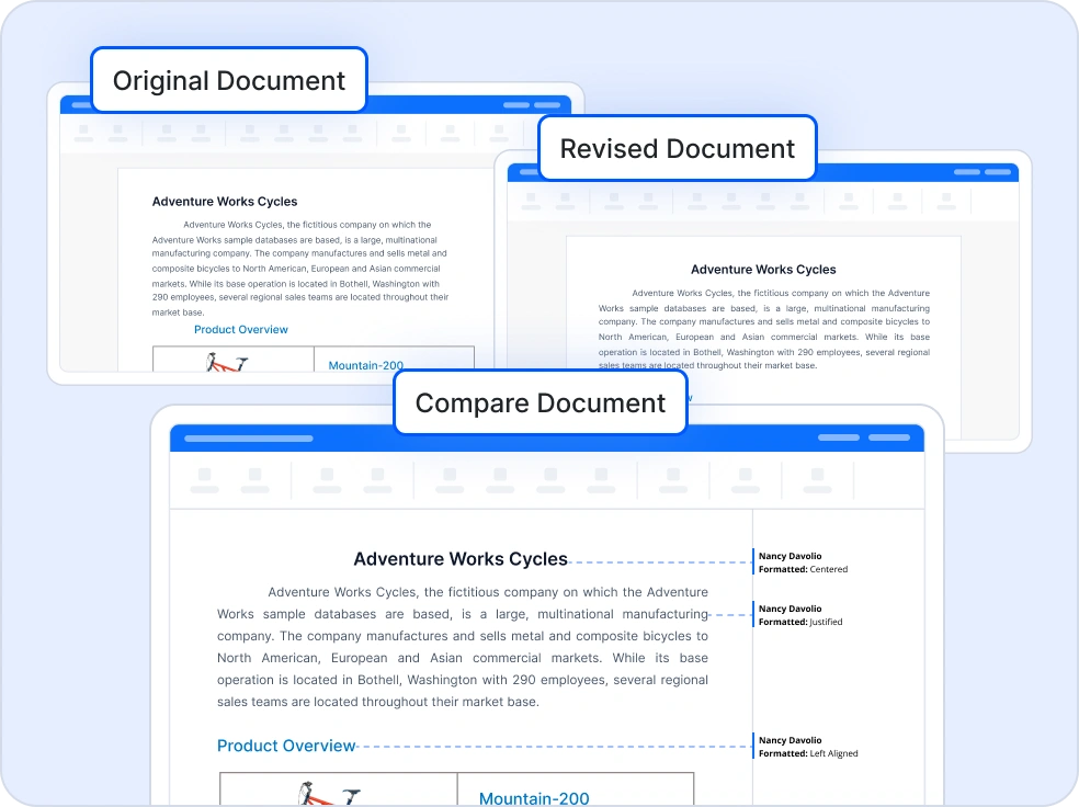 Compare documents.