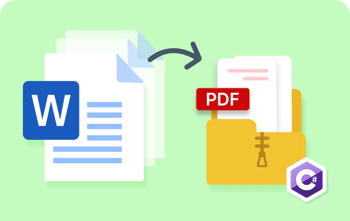 Convert multiple Word documents to multiple PDFs and then zip the PDFs