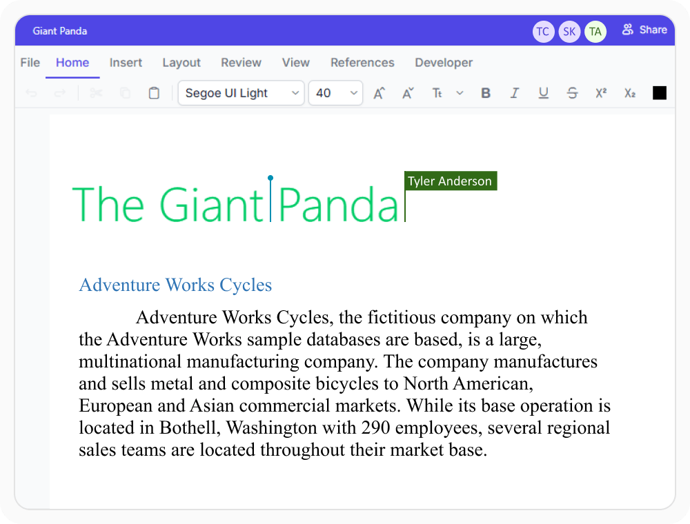 Collaborative editing in React DOCX Editor