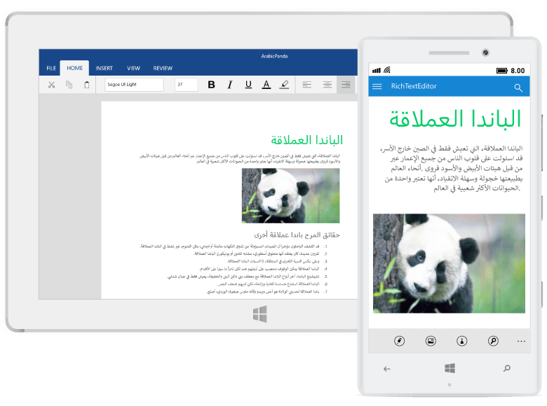 Right-to-left text in UWP RichTextBox.