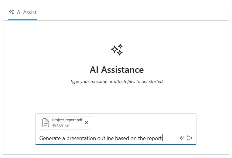JavaScript AI AssistView attachments