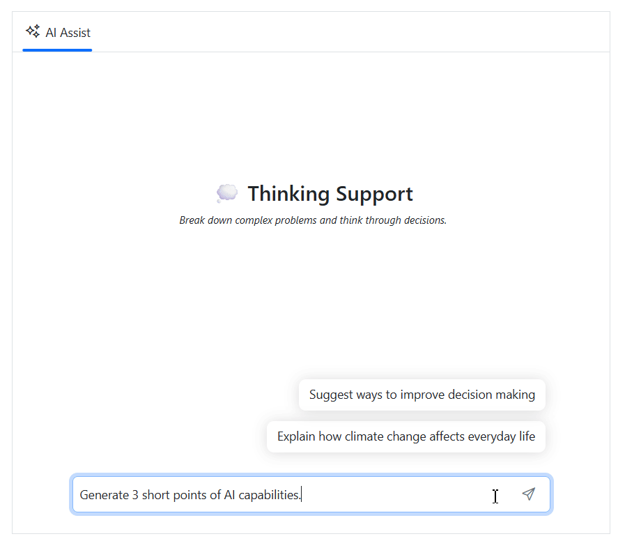 JavaScript AI AssistView chain of thoughts