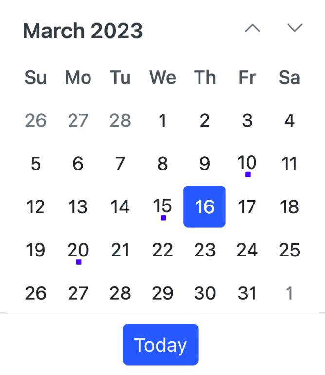 JavaScript Calendar | Monthly/Custom Event Calendar | Syncfusion