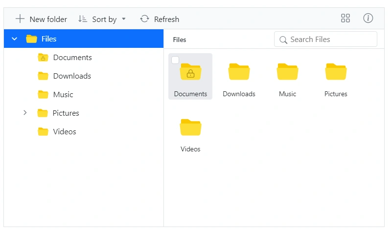 JavaScript File Manager with flat data.