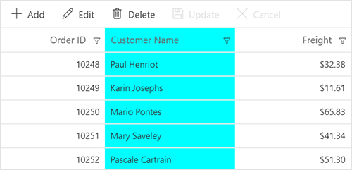 Foreign key column with look-up data in JavaScript DataGrid.