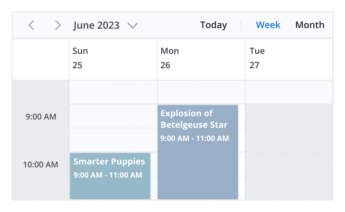 JavaScript Scheduler cell selection.