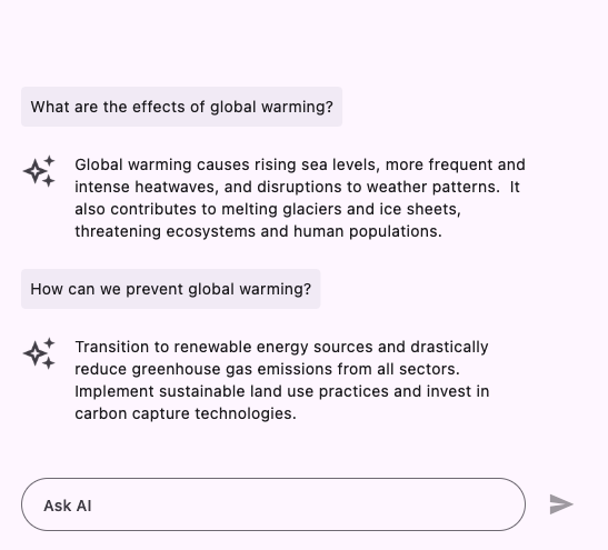 AI AssistView bubble alignment start UI.