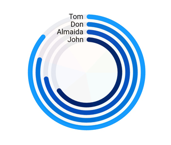 Show the smart labels of radial bar chart in Flutter