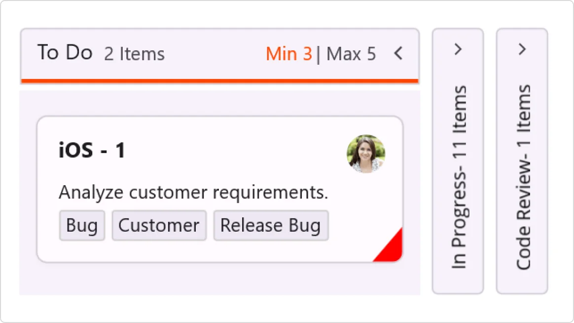 .NET MAUI Kanban Board expand and collapse columns.