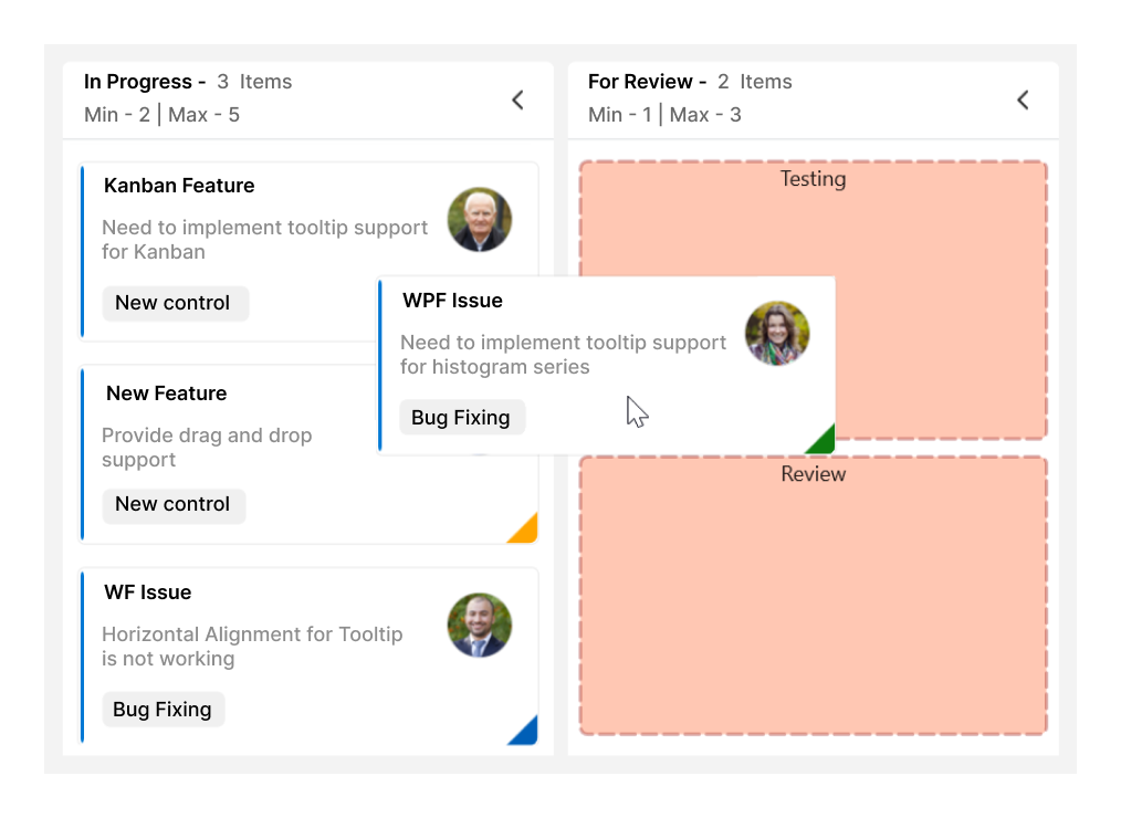 Placeholder customization in WinUI Kanban control