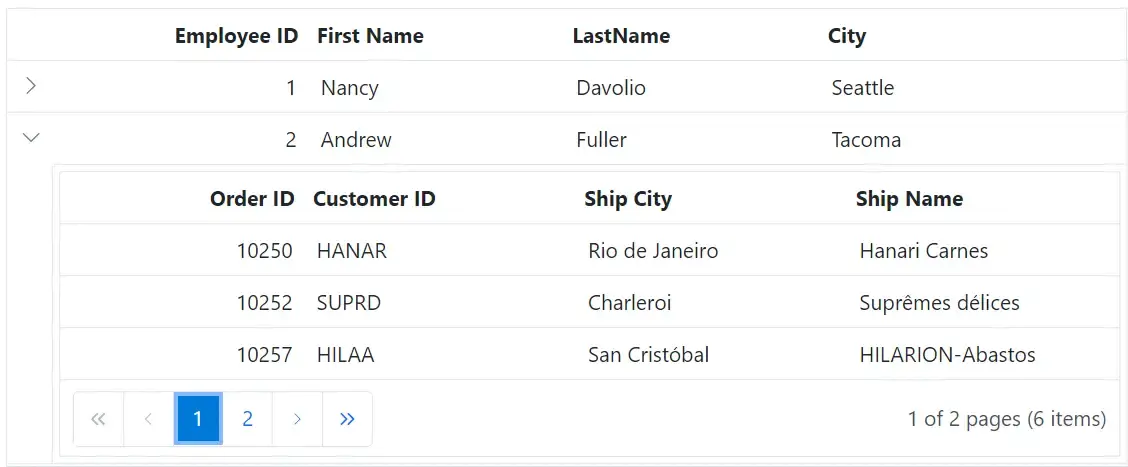hierarchy Grid in Data Grid.