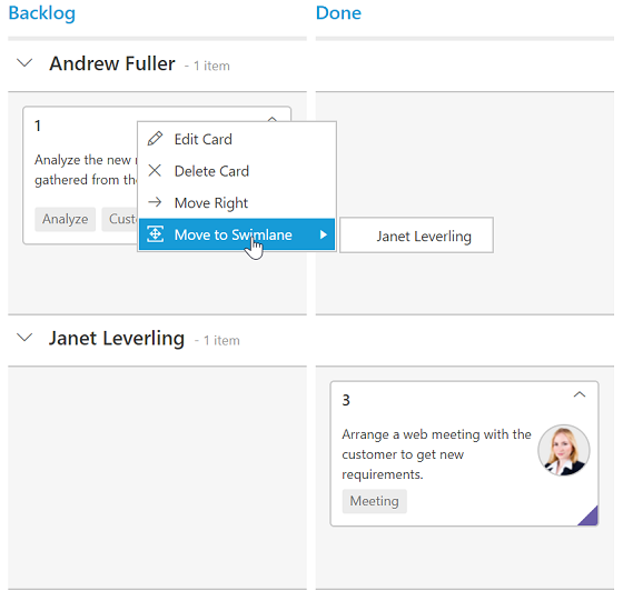 Context menu in jQuery Kanban
