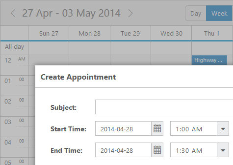Date Format in jQuery Event Scheduler