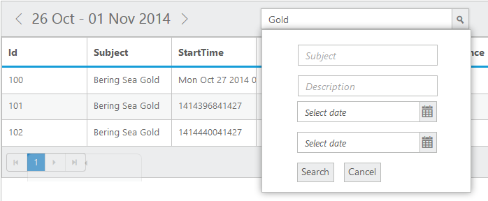 Appointment Search feature in jQuery Calendar Scheduler