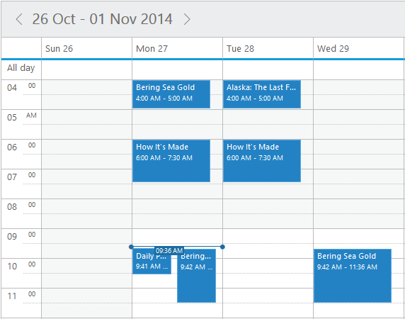 jQuery Event calendar orientation - Vertical