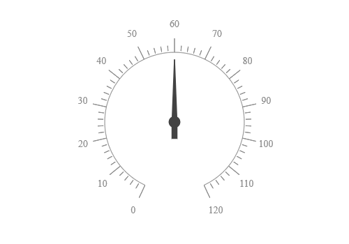 JSP Circular gauge with customized ticks