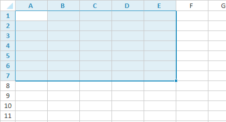 Spreadsheet selection