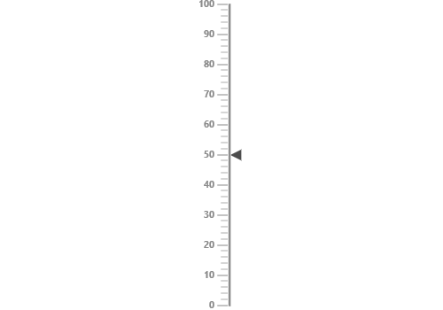 JSP linear gauge chart rendered in vertical orientation