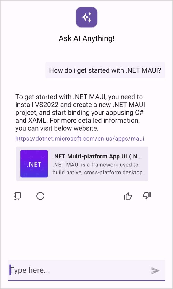 Hyperlink content in .NET MAUI AI AssistView