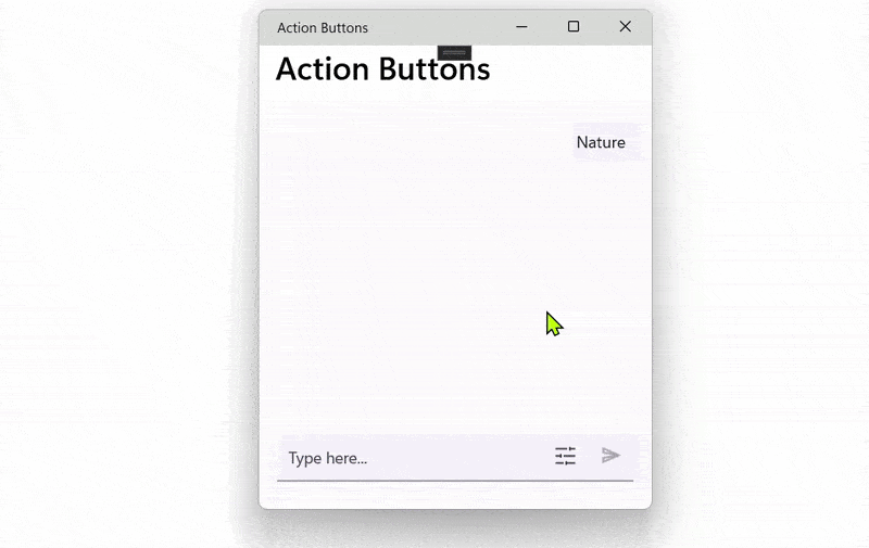 Action buttons in editor in .NET MAUI AI AssistView.