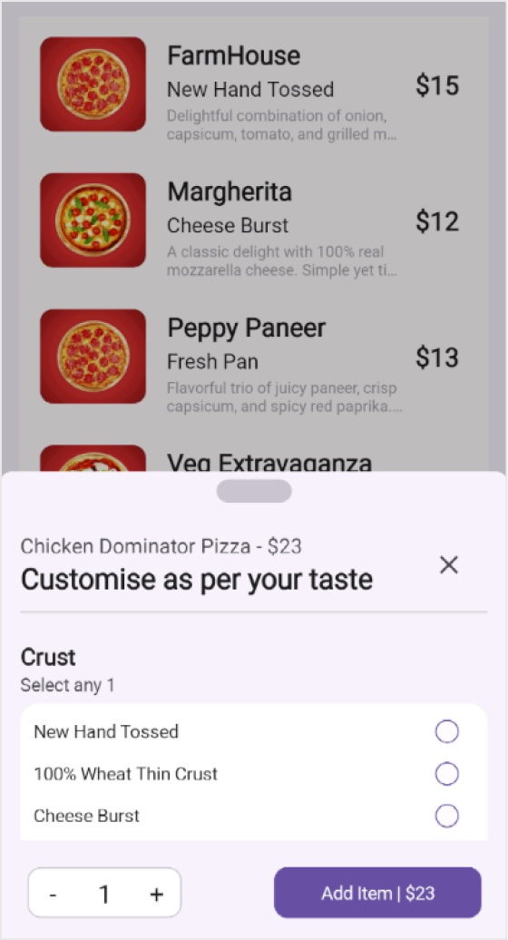 .NET MAUI Bottom Sheet control with GrabberCornerRadius.