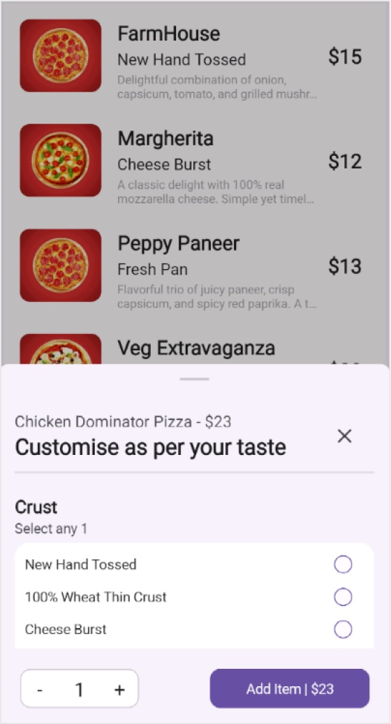 The .NET MAUI Bottom Sheet control state set to half expanded.